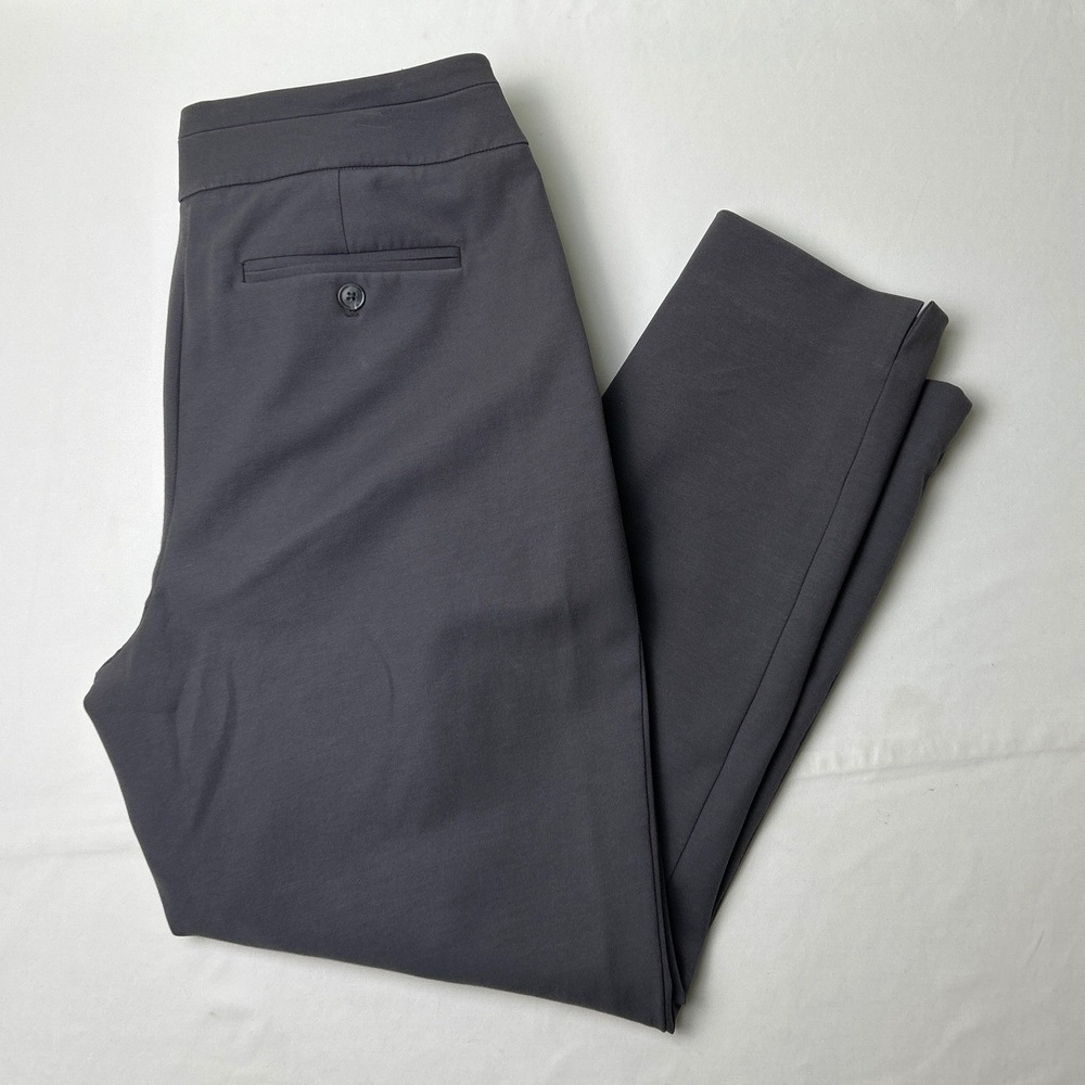 Chico's Womens Straight Leg Stretch Cotton Blend Dress Pants Size 1.5/10R Gray
